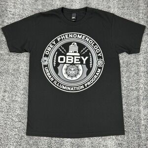 OBEY Phenomenology Urban Illumination Program Graphic T Shirt Mens Medium Black